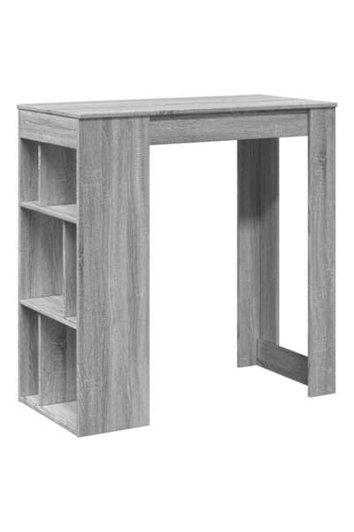 vidaxl Masă bar cu rafturi, gri sonoma, 102x50x103,5 cm lemn prelucrat