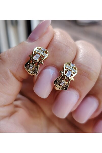 NN CHILDREN'S EARRINGS ZIRCONIUM VIVA. STAINLESS STEEL, 14 K GOLD PLATED