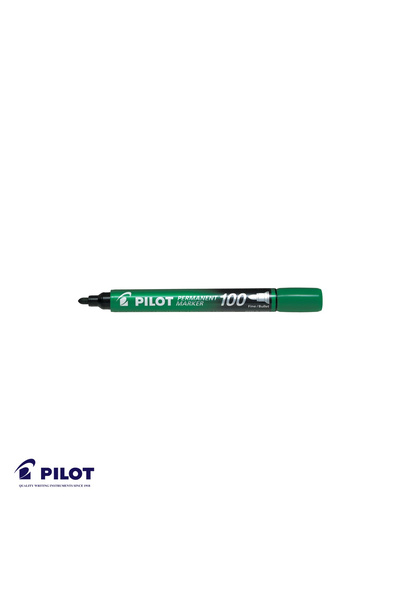 Pilot 100 markere permanente, vârf rotund de 3mm, verde, rezistent la apă, pe...