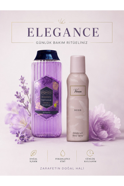 Pereja Elegance Doğal Zeytinyağlı Duş Jeli 500 ML + Deodorant 150 ML Hediyeli
