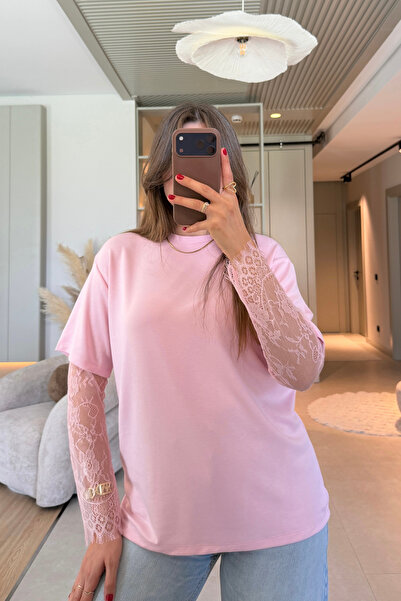 Aventien Lace Detailed Oversized Stylish Modal