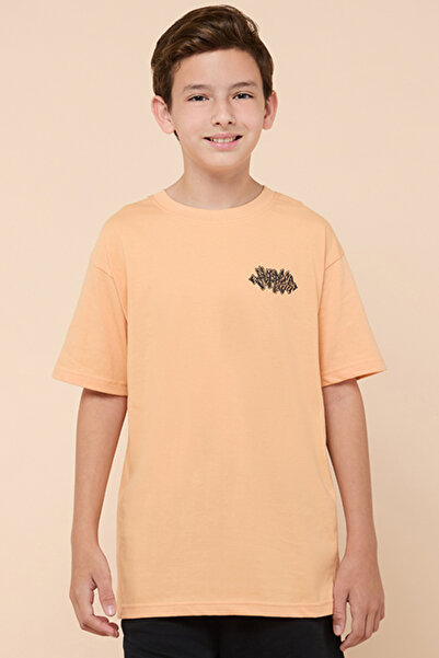 R&B Printed T-Shirt with Crew Neck and Short Sleeves