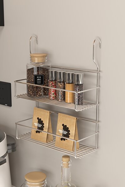 Empressco Stainless Chrome Metal Double Layer Spice Rack Hanger, Stylish and ...