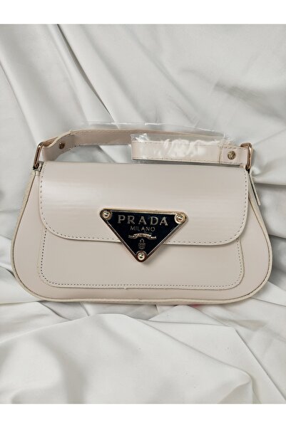 Leaf Accessory Beige Chain Detailed Stylish Handbag