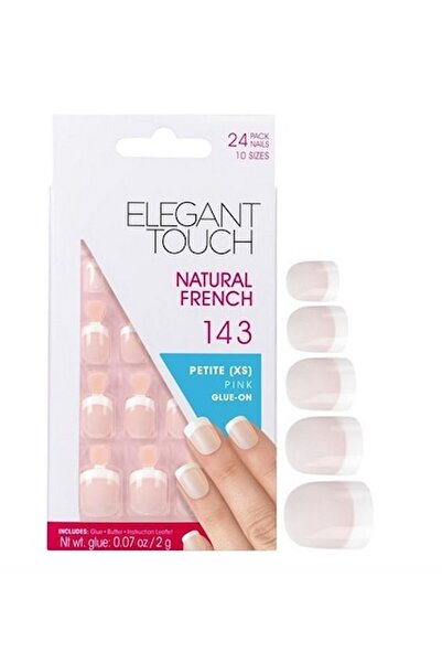 OEM Set, Elegant Touch, French, Square, Artificial Nails, Pink, 143, Petite (...