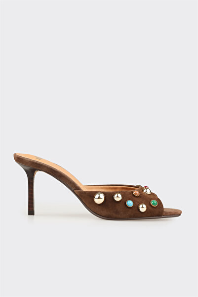 Elle Shoes Kahve Deri Kadın Terlik