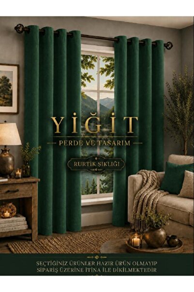 YİĞİT PERDE TASARIM 247 Yi̇ği̇t Curtain and Design (Green Color) 1/2 Filled B...