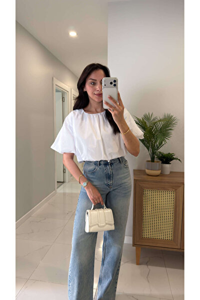 BİRCANÇİL Lina Light Ecru bluza sa balon rukavima