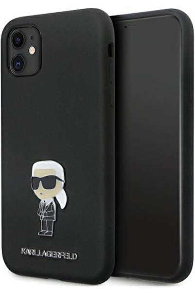 Karl Lagerfeld Ikonik Μεταλλική Πίσω Θήκη με Καρφίτσα Σιλικόνης Μαύρη (iPhone...