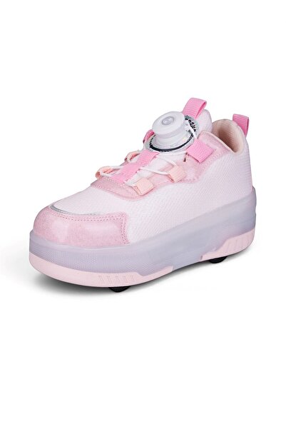 İmerShoes Unisex Çocuk Spor Ayakkabı Akıllı Bağcıklı Çıkarılabilen Patenli Işıklı Rahat Sneaker 030