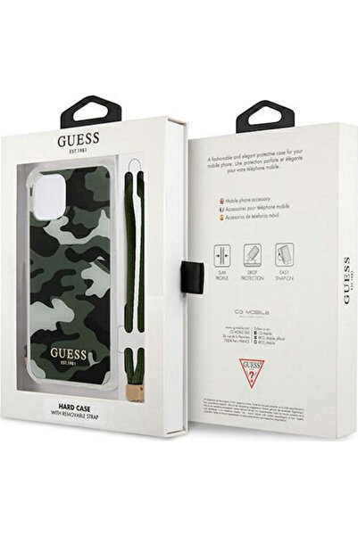 Guess Θήκη Πλάτης Σιλικόνης με Λουράκι Χακί (iPhone 12 Pro Max) Κωδικός: GUHC...
