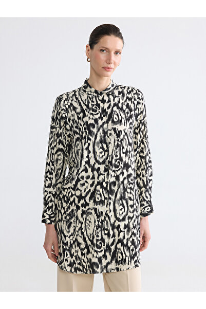 LC Waikiki Women's Black Patterned Shirt Tunic