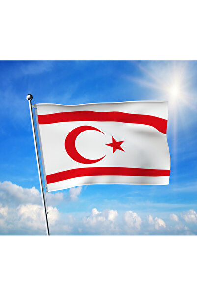 puntodizayn KKTC -Kuzey Kıbrıs Türk Cumhuriyeti Bayrağı Premium Raşel Kumaş 1...