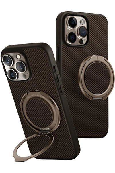 uniq Keva Air Magclick Πίσω Κάλυμμα από Ίνες Αραμιδίου Καφέ (iPhone 16 Pro Max)