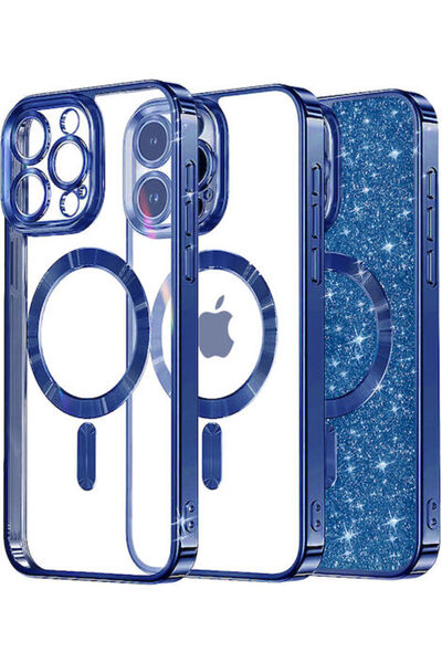 Techsuit Λαμπερή Πίσω Θήκη Σιλικόνης Μπλε (iPhone 16 Pro Max)