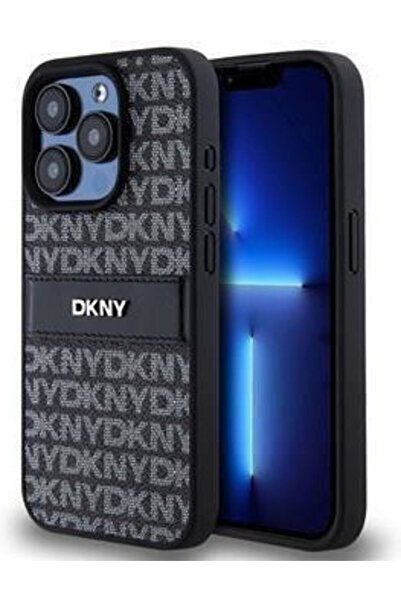 Dkny Θήκη από δερματίνη με επαναλαμβανόμενο σχέδιο και τονική ρίγα για iPhone...