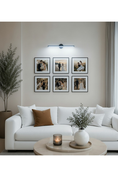 aplimax Beyaz Işık modern Kablosuz Lamba Aplik 33cm Premium Pilli LED Duvar A...