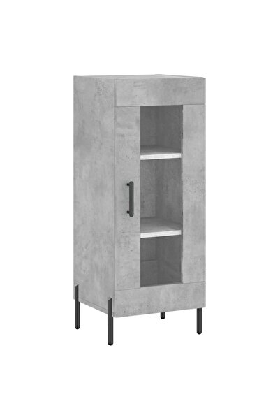 vidaxl Servantă, gri beton, 34,5x34x90 cm, lemn compozit