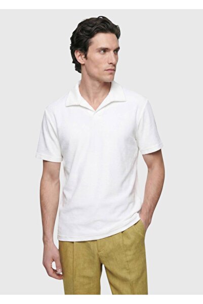 Ramsey White Plain Cotton Blended T-Shirt