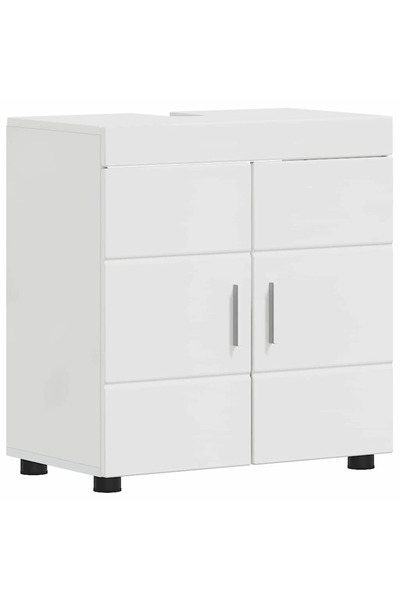 vidaxl Set dulap baie TULUM Alb lucios 60 x 34 x 63 cm Lemn compozit