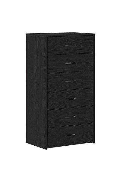 vidaxl Bufetă cu 6 sertare Stejar negru 50x34x96 cm Lemn prelucrat