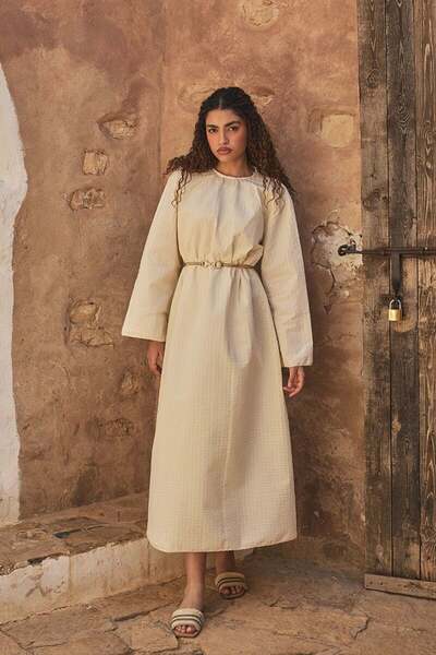 Ceylan Otantik Cream Bürümcük Dress