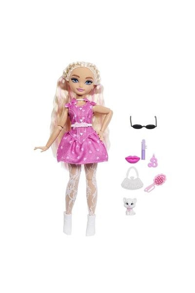Barbie Papusa Dream Besties Malibu cu accesorii, 32.5x21.5cm, roz