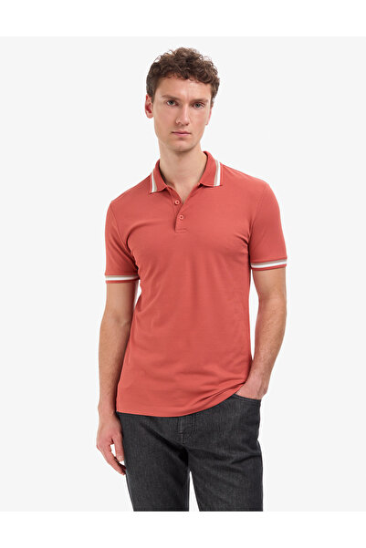 Pierre Cardin Kiremit Slim Fit Buttoned Polo Collar T-Shirt 50321159-Vr031