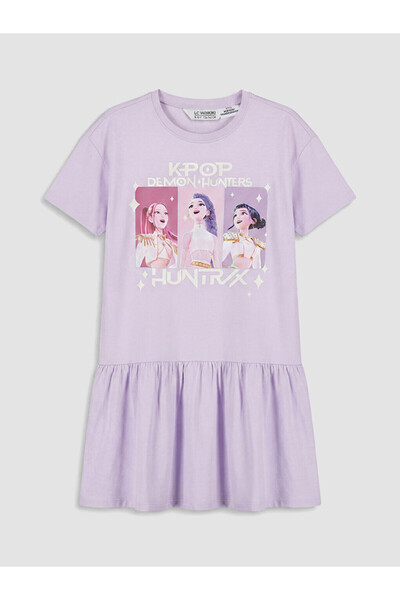 LC Waikiki Rmz Gi̇yi̇m Farkiyla K-Pop Demon Hunters Printed Girls' Dress