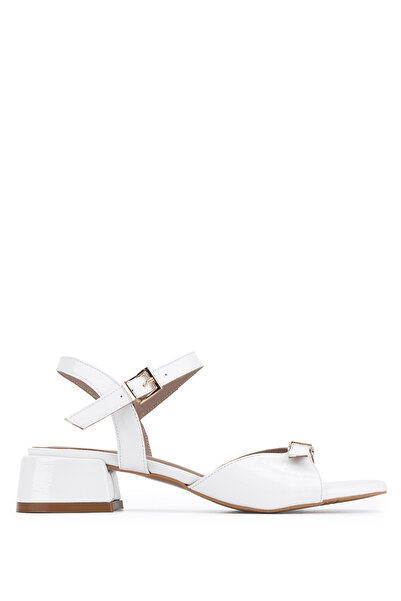 Tamer Tanca Women's Faux Leather White Heeled Shoes