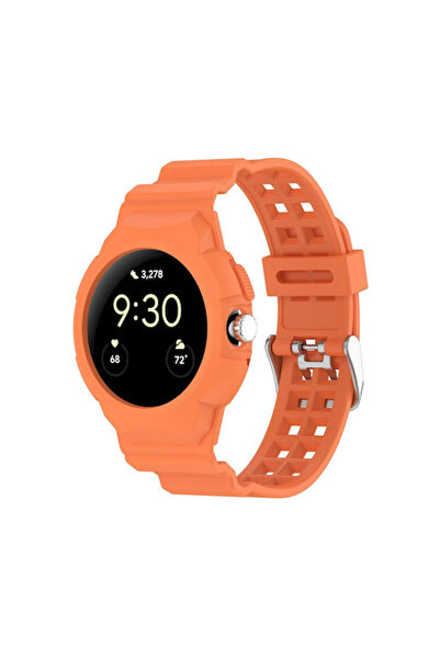 Techsuit Λουράκι Σιλικόνης Πορτοκαλί (Google Pixel Watch 1 / 2 / 3 41mm)