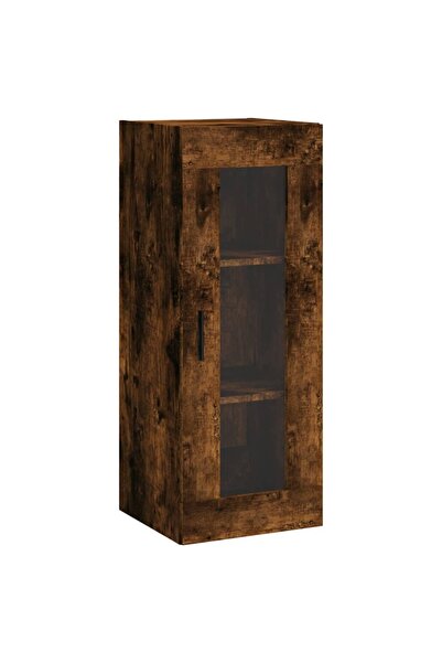 vidaxl Wall-mounted cabinet, smoked oak, 34.5x34x90 cm