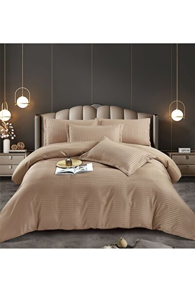 OEM Premium damask Duvet Cover Set with Stretchy – 6 pieces | 8010-J