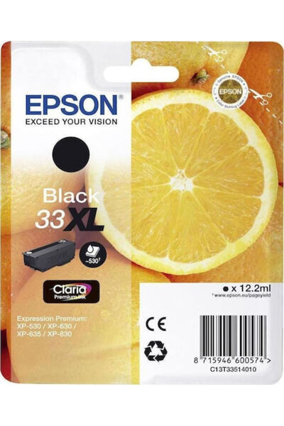 EPSON 33XL Γνήσιο Μελάνι Εκτυπωτή InkJet Μαύρο (C13T33514010 C13T33514012)
