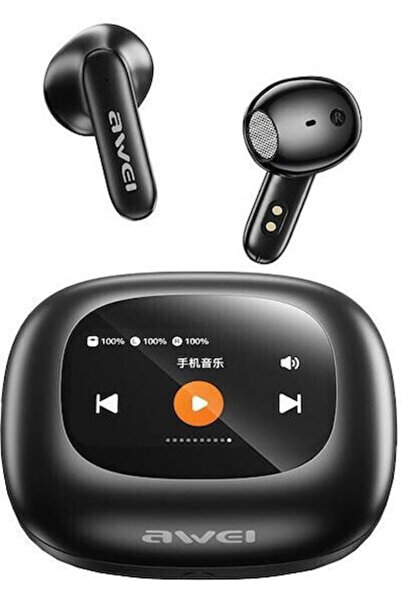 AWEI TP97 Ενδοωτικά ακουστικά Bluetooth Handsfree με θήκη φόρτισης Μαύρα