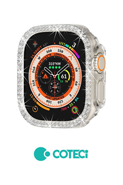 COTECi Διαφανές Κάλυμμα Apple Watch 49mm με Διαμαντένιο Περίγραμμα PC