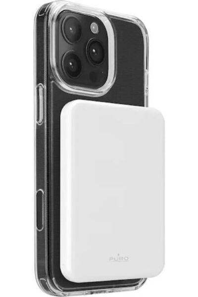 Puro Mag Plus MagSafe Power Bank 5000mAh 20W με Θύρα USB-C Power Delivery Λευκό
