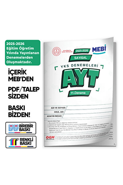İnformal Yayınları 2026 YKS-AYT SAYISAL MEBİ ONLİNE Türkiye Geneli 11. Deneme...