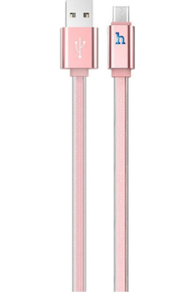 hoco. Hoco Jelly UPL 12 Plus 1.2μ Πλεκτό Καλώδιο USB 2.0 σε micro USB Ροζ Χρυσό