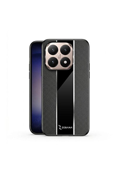 Zebana Xiaomi Mi 15T Uyumlu Kılıf Premium Deri Kılıf Siyah