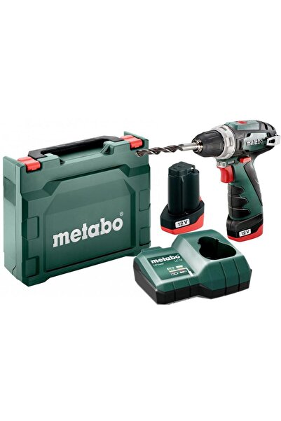 Metabo 600984500 12V Cordless Drill Driver Kit 2x2Ah Charger Case