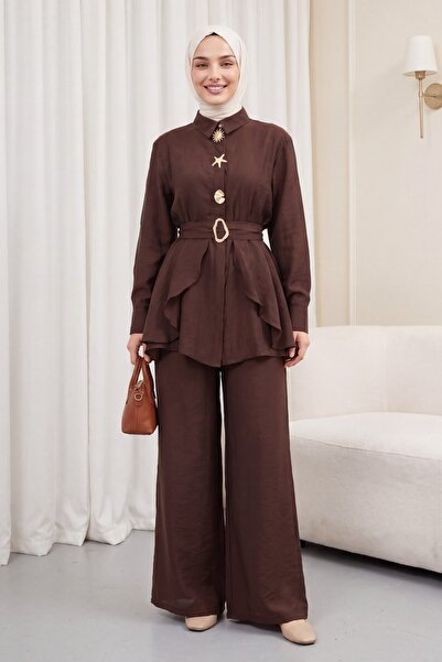 Modamorfo Lined Cupra Suit with Elastic Waistband, Belt, Pockets and Trousers...