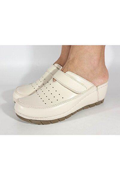 OEM Beige Leather medical clogs, adjustable with advanced gel technology 1544...