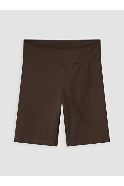 LC Waikiki Brown Elastic Waist Women's Shorts Leggings