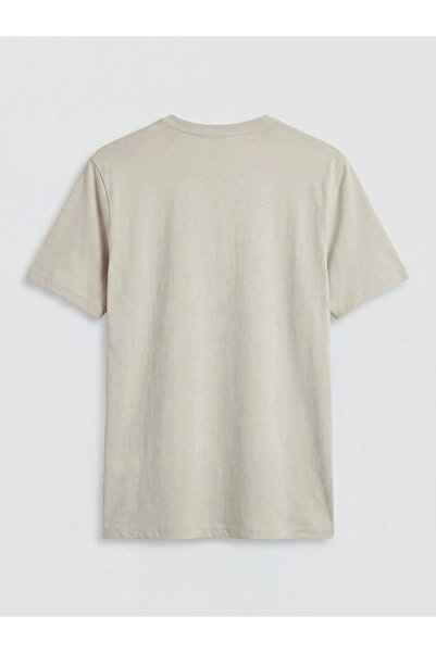 LC Waikiki Beige Crew Neck Printed Men's T-Shirt