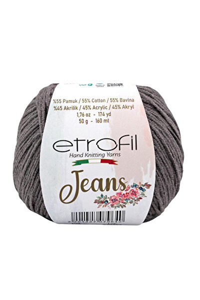 Etrofil Fir de tricotat din denim Gri Cenușiu 55% Bumbac 45% Acril 50g 160m (...