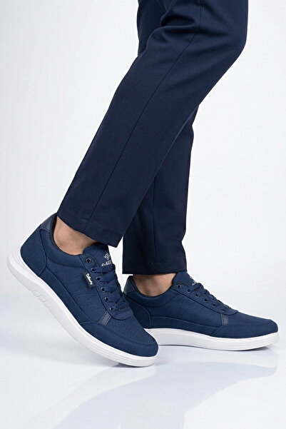 Dakırs Blue Textile Lace-Up Men's Casual Shoes
