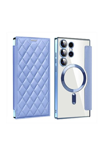 sscase Puff Rhombus MagSafe Θήκη Βιβλίο Blue (Samsung Galaxy S25 Ultra 5G)