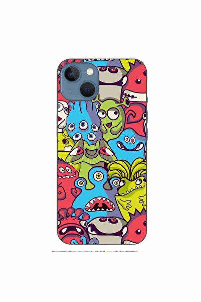OEM Husa compatibila cu Apple iPhone 13 Silicon Gel Tpu Model Squishi Monsters