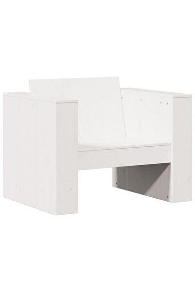 vidaxl Garden sofa, white, 79x60x62 cm, solid pine wood